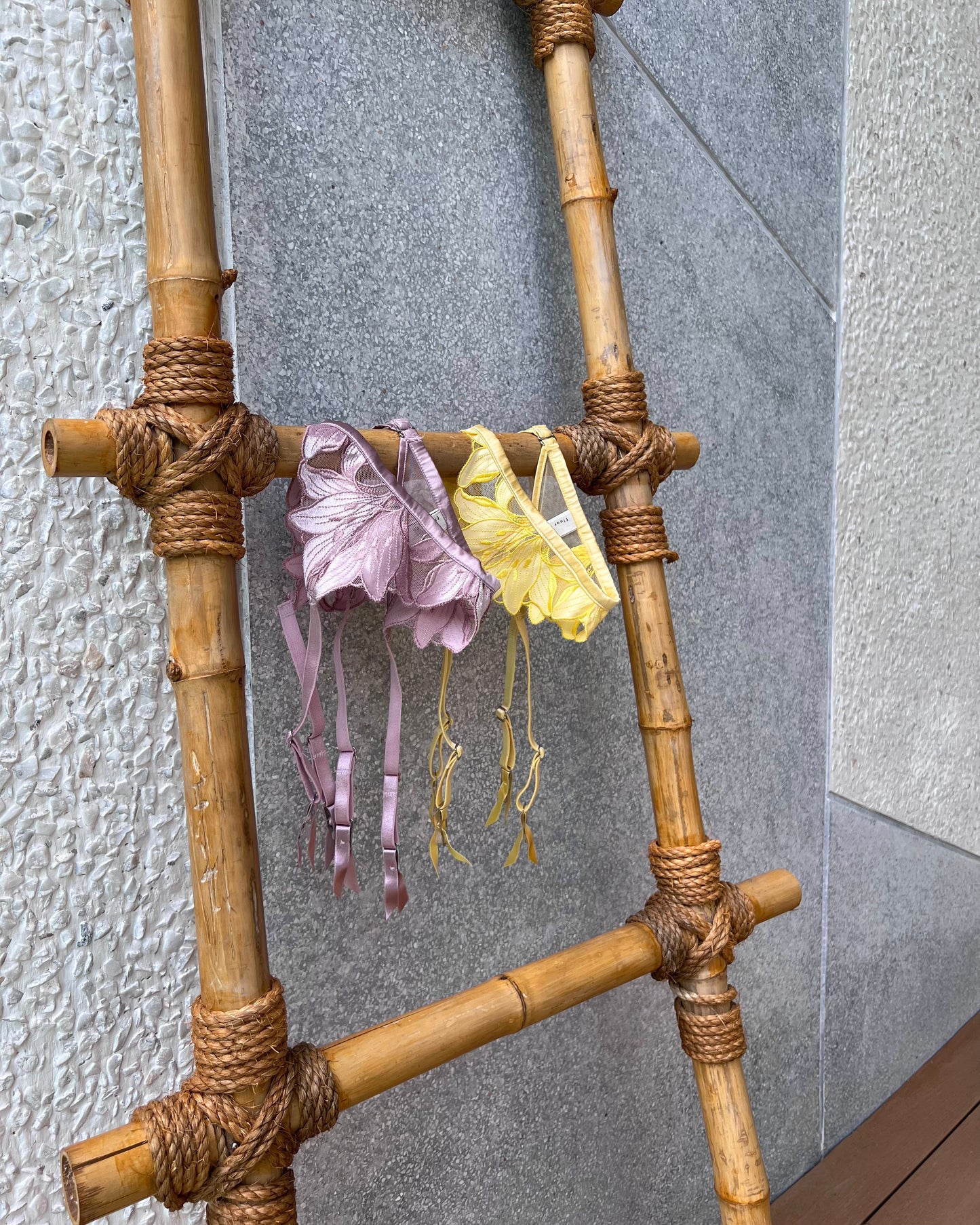 Lily Embroidery Garter Belt