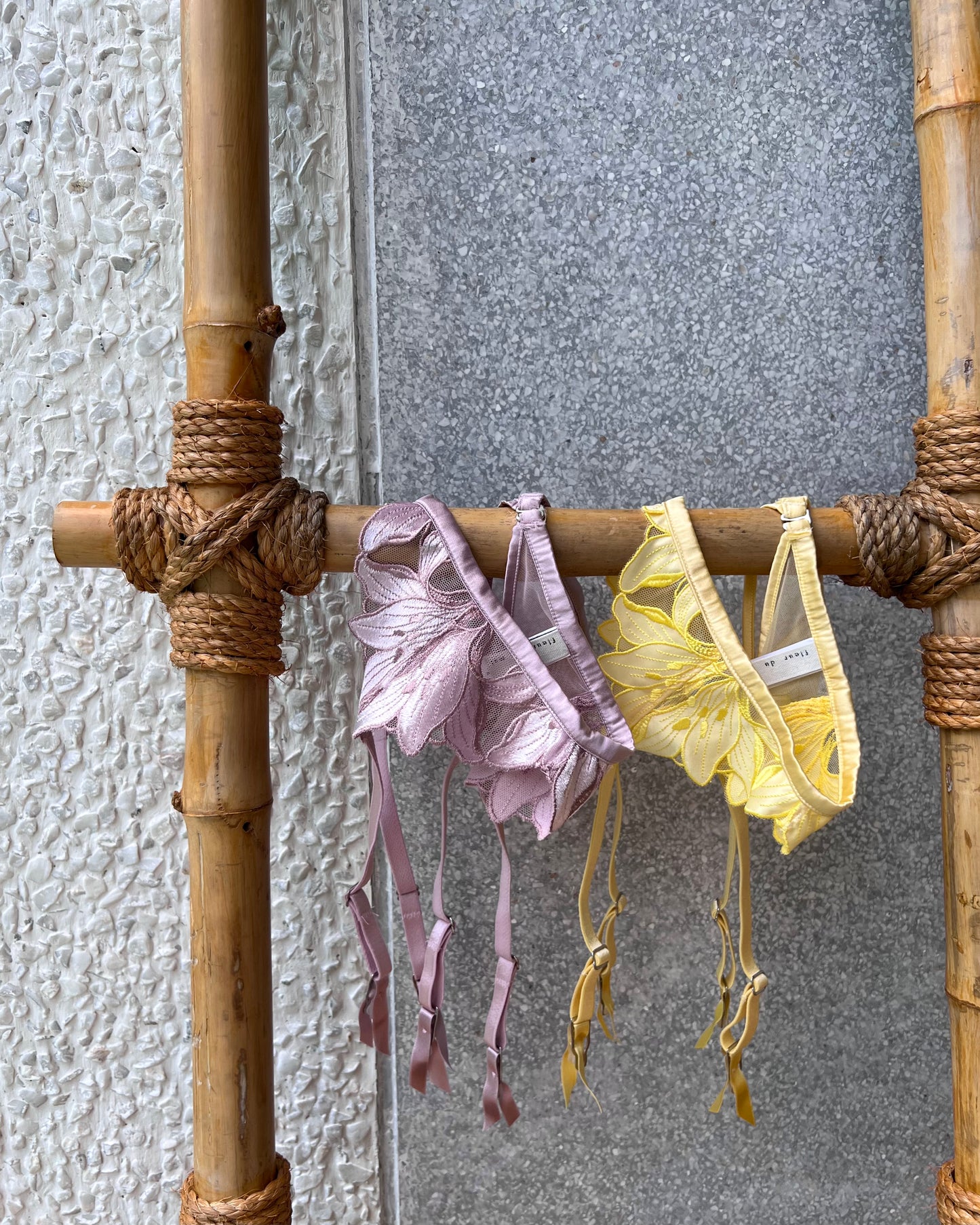 Lily Embroidery Garter Belt