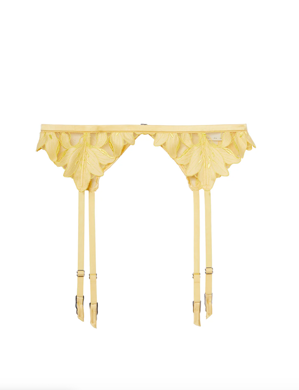 Lily Embroidery Garter Belt