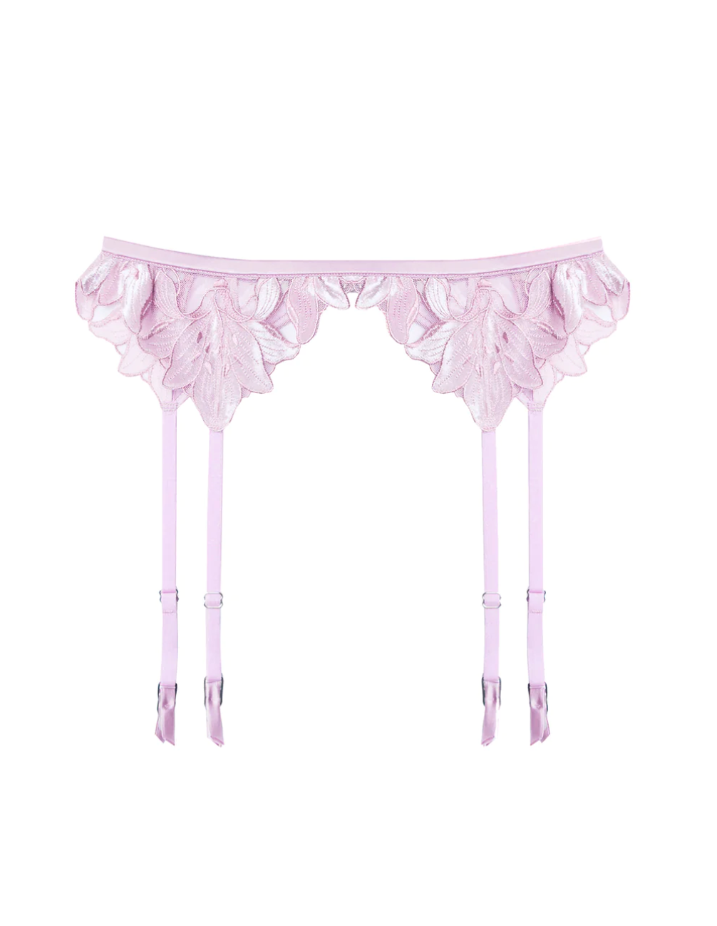 Lily Embroidery Garter Belt